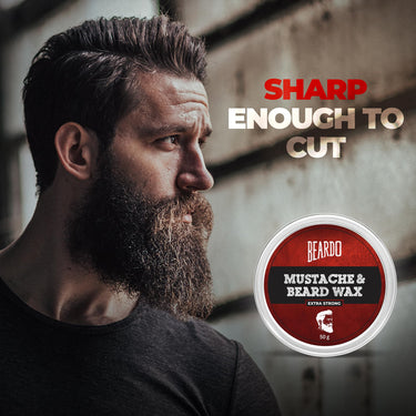 Beardo Beard and Mustache Wax, 50 gm | Beard Wax for Beard & Mustache Styling | Long Lasting Extra Strong Hold Wax for Men | Beard Hair Wax for Smooth, Shiny & Healthy Beard